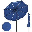 10 FT Scalloped Solar Patio Umbrella with 24 LED Lights and Tilt Adjustment