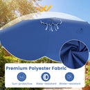 10 FT Scalloped Solar Patio Umbrella with 24 LED Lights and Tilt Adjustment