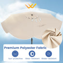10 FT Scalloped Solar Patio Umbrella with 24 LED Lights and Tilt Adjustment