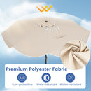 10 FT Scalloped Solar Patio Umbrella with 24 LED Lights and Tilt Adjustment