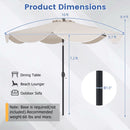10 FT Scalloped Solar Patio Umbrella with 24 LED Lights and Tilt Adjustment