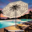 10 FT Solar LED Patio Umbrella for Deck and Pool