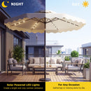 10 FT Solar LED Patio Umbrella for Deck and Pool
