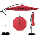 10 Feet Offset Hanging Umbrella with Base Patio Cantilever Umbrella with Tilt