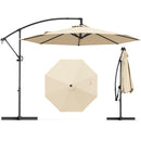 10 Feet Offset Hanging Umbrella with Base and Infinite Tilt