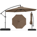 10 Feet Offset Hanging Umbrella with Base Patio Cantilever Umbrella with Tilt