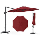 10 Feet Patio Cantilever Umbrella with Easy Tilt Adjustment
