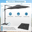 10 Feet Patio Cantilever Umbrella with Easy Tilt Adjustment
