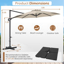 10 Feet Patio Cantilever Umbrella with Easy Tilt Adjustment