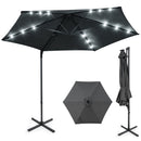 10 Feet Patio Cantilever Umbrella with Solar LED Lights