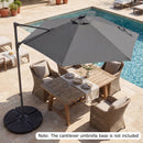 10 Feet Patio Cantilever Umbrella with Solar LED Lights