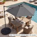 10 Feet Patio Cantilever Umbrella with Solar LED Lights