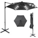 10 Feet Patio Cantilever Umbrella with Solar LED Lights