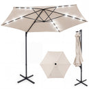10 Feet Patio Cantilever Umbrella with Solar LED Lights