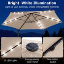 10 Feet Patio Cantilever Umbrella with Solar LED Lights