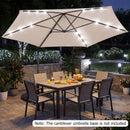 10 Feet Patio Cantilever Umbrella with Solar LED Lights