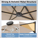 10 Feet Patio Cantilever Umbrella with Solar LED Lights