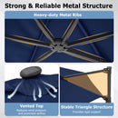 10 Feet Patio Cantilever Umbrella with Solar LED Lights