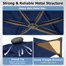 10 Feet Patio Cantilever Umbrella with Solar LED Lights