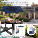 10 Feet Patio Cantilever Umbrella with Solar LED Lights