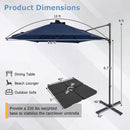 10 Feet Patio Cantilever Umbrella with Solar LED Lights