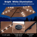 10 Feet Patio Cantilever Umbrella with Solar LED Lights