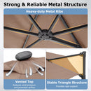 10 Feet Patio Cantilever Umbrella with Solar LED Lights