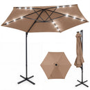 10 Feet Patio Cantilever Umbrella with Solar LED Lights