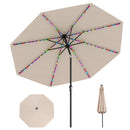 10 Feet Solar Patio Umbrella with 96 Multi-Colored Flowing LED Lights and Tilt Adjustment