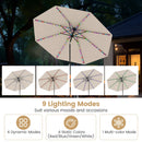 10 Feet Solar Patio Umbrella with 96 Multi-Colored Flowing LED Lights and Tilt Adjustment