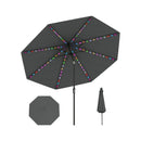 10 Feet Solar Patio Umbrella with 96 Multi-Colored Flowing LED Lights and Tilt Adjustment