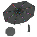 10 Feet Solar Patio Umbrella with 96 Multi-Colored Flowing LED Lights and Tilt Adjustment