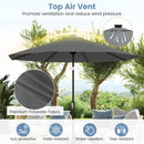 10 Feet Solar Patio Umbrella with 96 Multi-Colored Flowing LED Lights and Tilt Adjustment