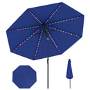 10 Feet Solar Patio Umbrella with 96 Multi-Colored Flowing LED Lights and Tilt Adjustment