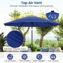 10 Feet Solar Patio Umbrella with 96 Multi-Colored Flowing LED Lights and Tilt Adjustment