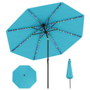 10 Feet Solar Patio Umbrella with 96 Multi-Colored Flowing LED Lights and Tilt Adjustment