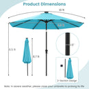 10 Feet Solar Patio Umbrella with 96 Multi-Colored Flowing LED Lights and Tilt Adjustment