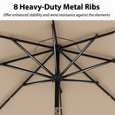 10 Feet Solar Patio Umbrella with 24 LED Lights