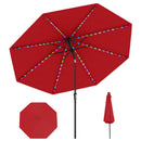 10 Feet Solar Patio Umbrella with 96 Multi-Colored Flowing LED Lights and Tilt Adjustment