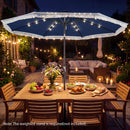 10 Feet Solar Patio Umbrella with 24 LED Lights for Yard