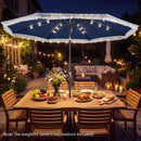 10 Feet Solar Patio Umbrella with 24 LED Lights for Yard