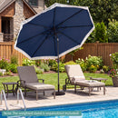 10 Feet Solar Patio Umbrella with 24 LED Lights for Yard