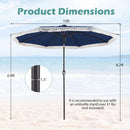 10 Feet Solar Patio Umbrella with 24 LED Lights for Yard