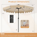 10 Ft Solar Patio Umbrella with LED Lights