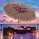 10 Ft Solar Patio Umbrella with LED Lights