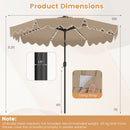 10 Ft Solar Patio Umbrella with LED Lights
