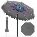 10 Ft Solar Patio Umbrella with LED Lights