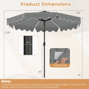 10 Ft Solar Patio Umbrella with LED Lights