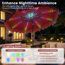 10 Ft Solar Patio Umbrella with LED Lights