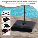 10 Feet Solar Offset Hanging Umbrella with Base and 32 LED Lights-Taupe